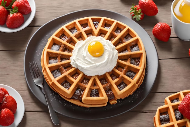 Deliciosa arte generativa Waffle belga por IA