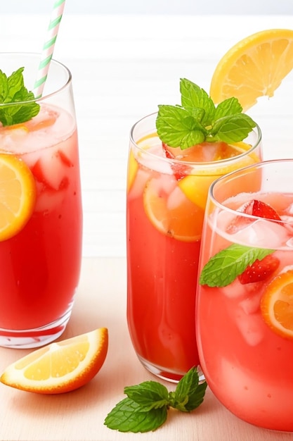 Deliciosa bebida de naranja Sangria de arco iris