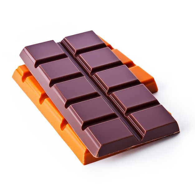 Foto deliciosa cadbury orange dark chocolate bar isolada em fundo branco