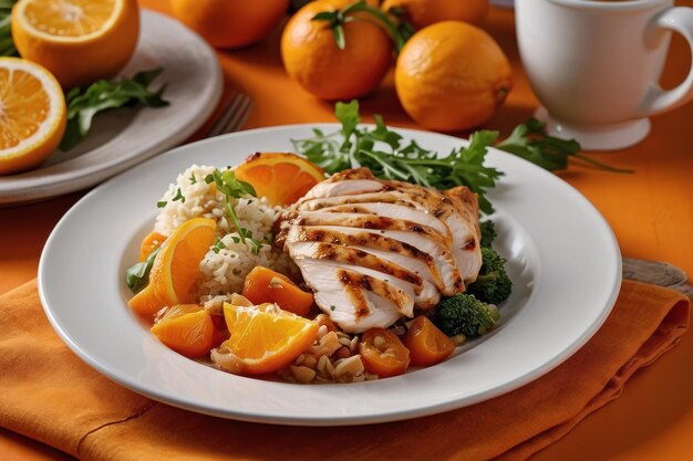 Foto deliciosa cena de pollo glazado