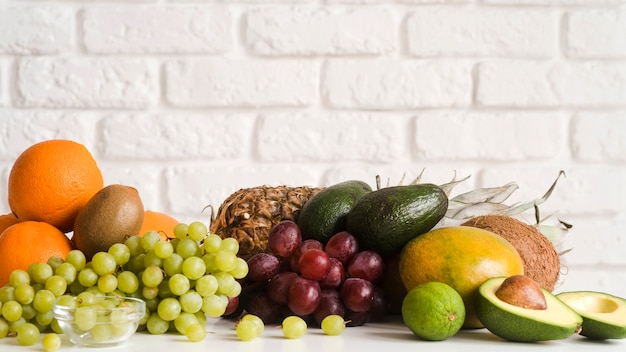 Foto deliciosa coleção de close-up de frutas exóticas