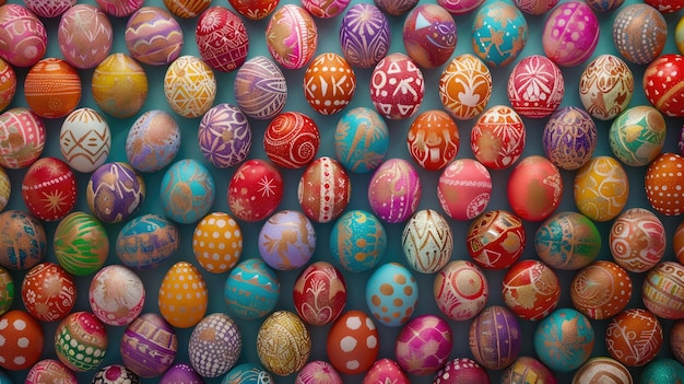 Una deliciosa colección de huevos de Pascua de intrincados patrones