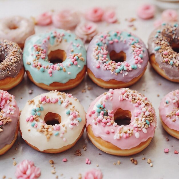 Deliciosa y colorida rosquilla.