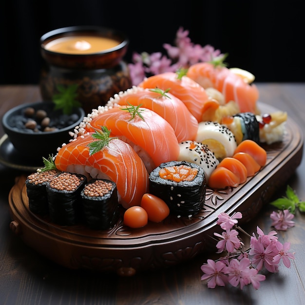 Deliciosa comida de sushi