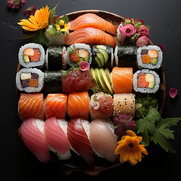 Deliciosa comida de sushi