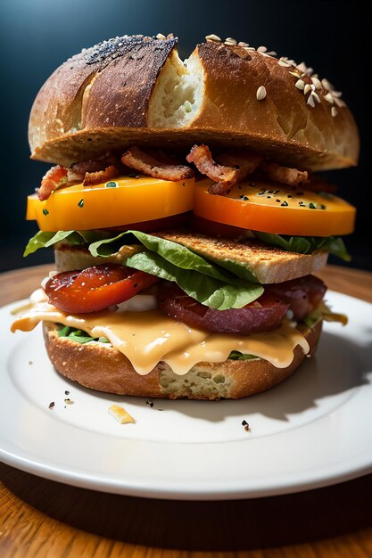 Deliciosa comida hamburguesa sándwich fondo de pantalla ilustración fondo favorito desayuno almuerzo cena