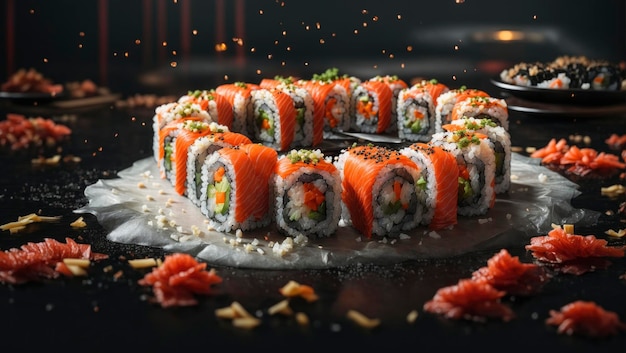 Deliciosa comida japonesa fresca