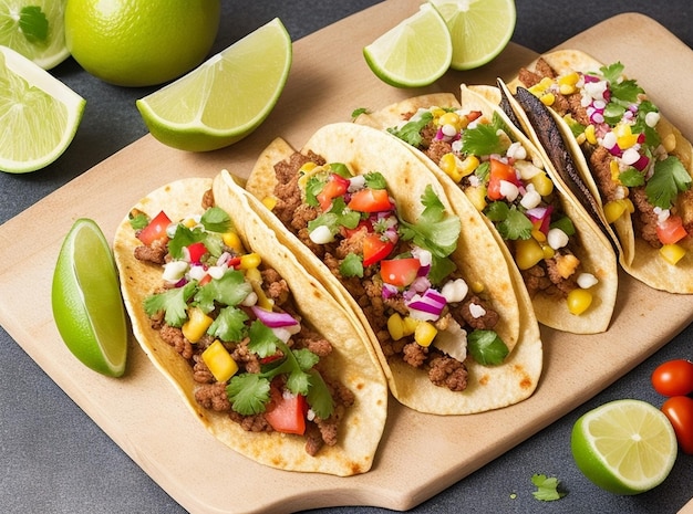 deliciosa comida mexicana de tacos