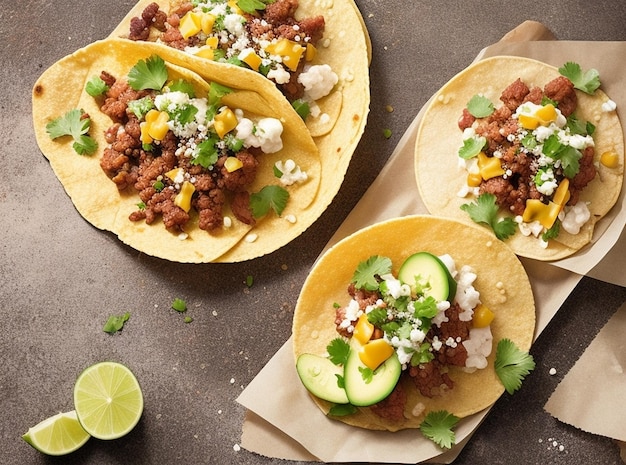 deliciosa comida mexicana de tacos