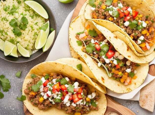 deliciosa comida mexicana de tacos