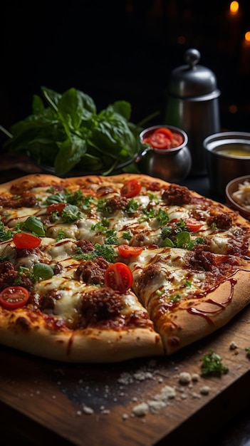 Foto deliciosa comida de pizza cena comida favorita