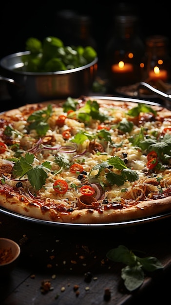 Foto deliciosa comida de pizza cena comida favorita