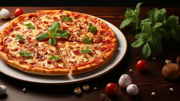 Foto deliciosa comida de pizza cena comida favorita