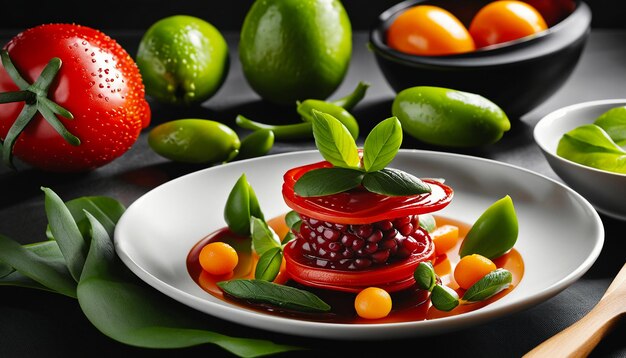 Deliciosa comida plato de frutas cartel de negocios papel tapiz de fondo ilustración fotografía en HD