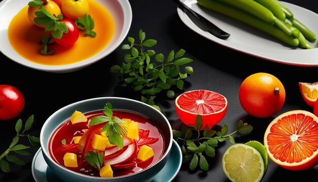 Deliciosa comida prato de frutas cartaz de negócios papel de parede ilustração de fundo fotografia HD