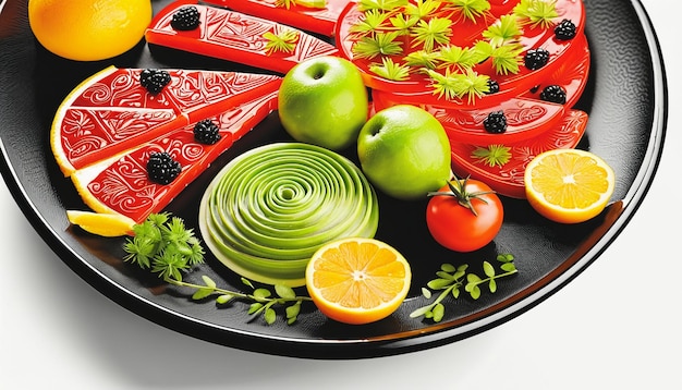 Deliciosa comida prato de frutas cartaz de negócios papel de parede ilustração de fundo fotografia HD