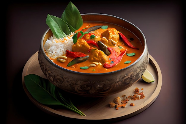 Deliciosa comida tailandesa Panang Curry