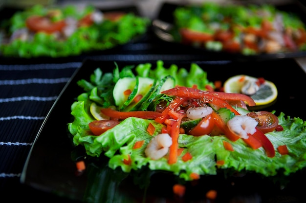 Deliciosa ensalada de cerca