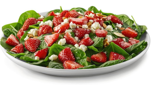 Deliciosa ensalada de fresas de espinaca