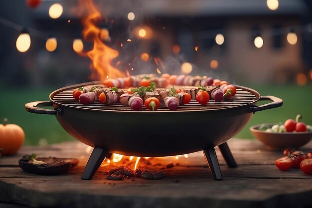 Deliciosa flotando en el aire barbacoa cinematográfica