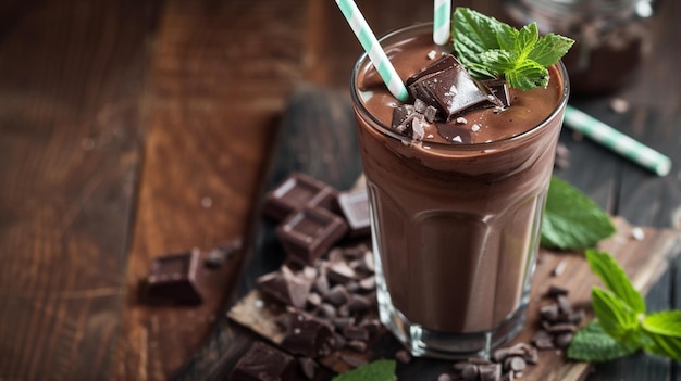 Deliciosa frescura de chocolate frio de verão Generative Ai