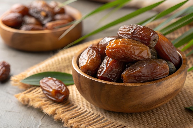 Deliciosa fruta de dátiles secos y dulces