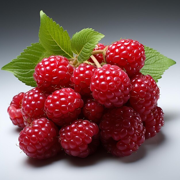 Deliciosa fruta de frambuesa realista botánica