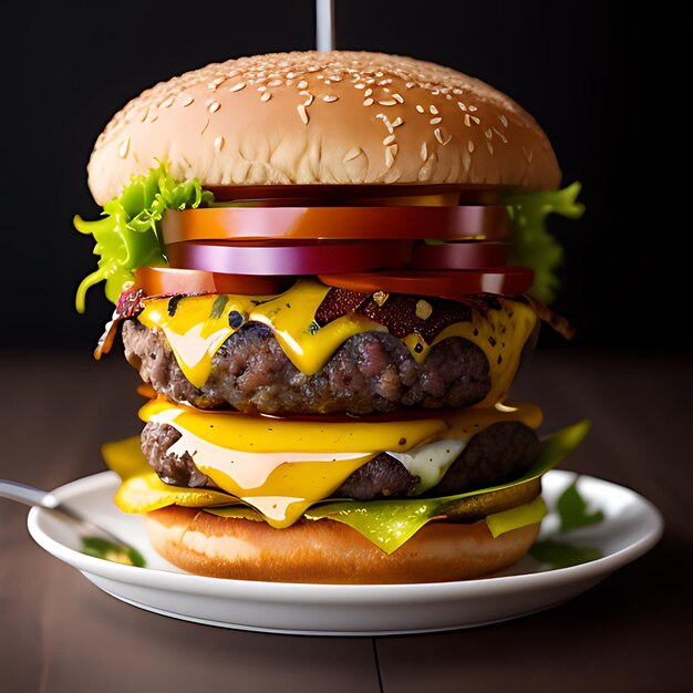 deliciosa hamburguesa generada por IA