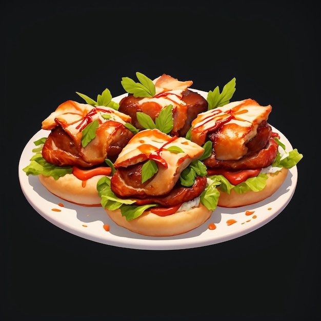 Deliciosa hamburguesa de pastelería, comida, fotografía HD, fondo de pantalla 4k, ilustración de fondo
