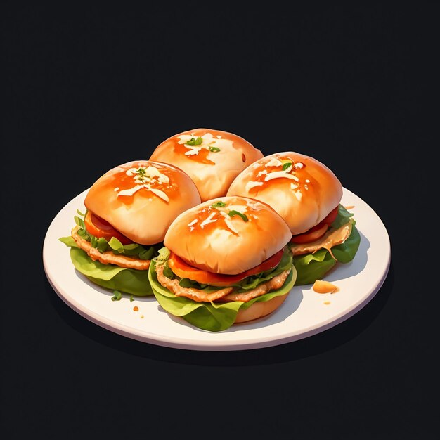 Deliciosa hamburguesa de pastelería, comida, fotografía HD, fondo de pantalla 4k, ilustración de fondo