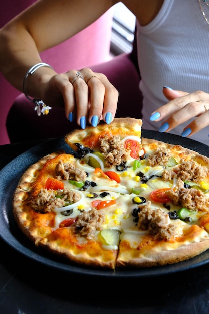 Deliciosa mezcla pizza comida italiana