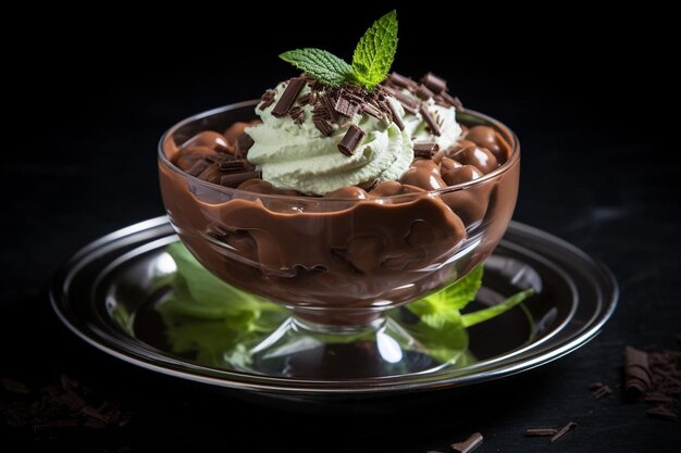 Foto la deliciosa mousse de chocolate