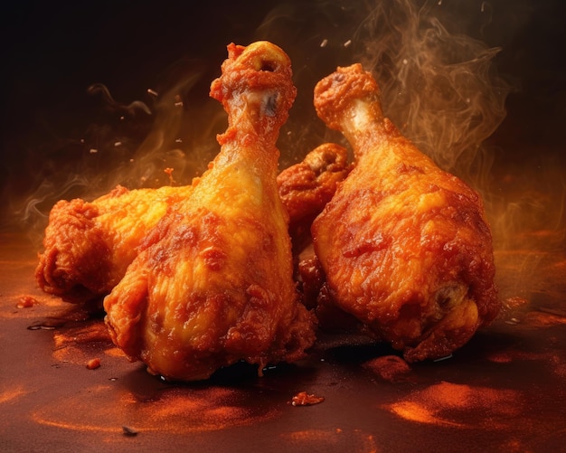 Foto deliciosa parrilla de pollo frito fotografía de estudio de primer plano concepto de diseño de menú de receta de comida