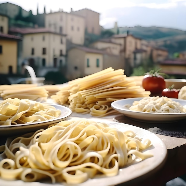 Foto deliciosa pasta artesanal italiana