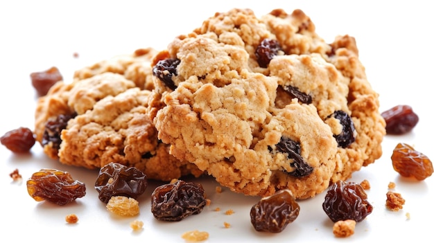 Foto deliciosa pila de galletas de avena con pasas dulces y masticables perfectas para bocadillos o postres