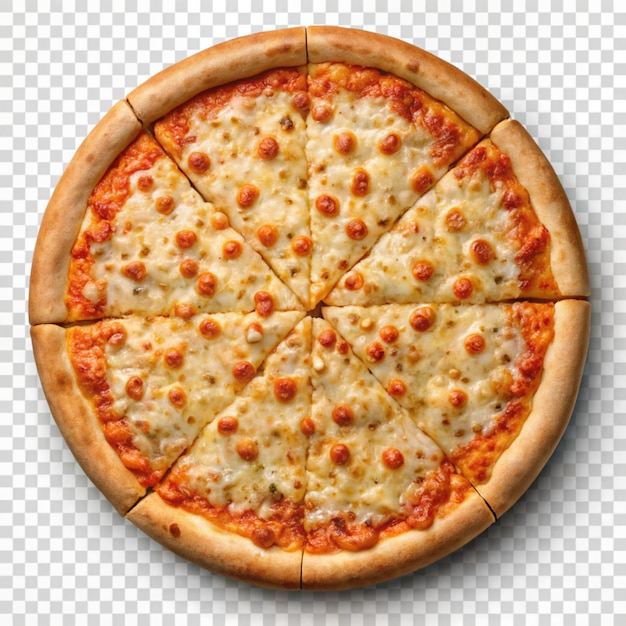 Deliciosa pizza de queijo isolada sobre um fundo transparente