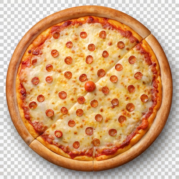 Deliciosa pizza de queijo isolada sobre um fundo transparente