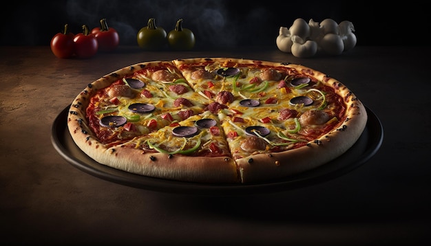 Deliciosa pizza con un equilibrio perfecto de sabores.