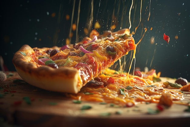 Foto deliciosa pizza generate ai