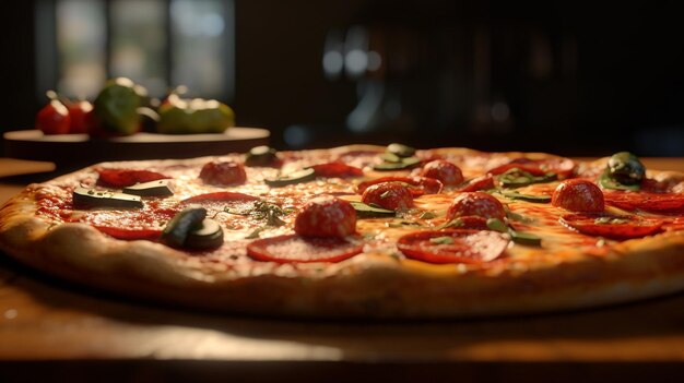 deliciosa pizza HD 8K fondo de pantalla Imagen de fotografía de archivo