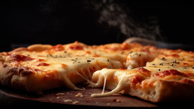 Deliciosa pizza italiana cubierta con queso derretido y una variedad de otros ingredientes sabrosos