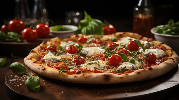 Una deliciosa pizza Margherita un clásico favorito italiano la IA generativa