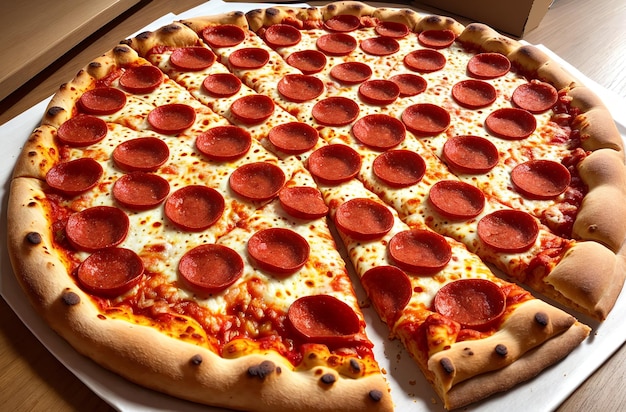 Deliciosa pizza de pepperoni IA generativa