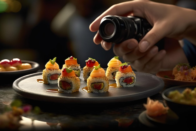 deliciosa porção de comida japonesa de sushi