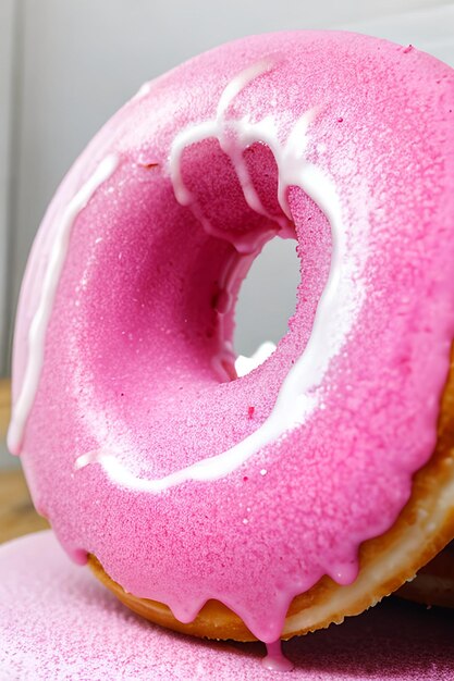 Deliciosa rosquilla con cubierta rosada