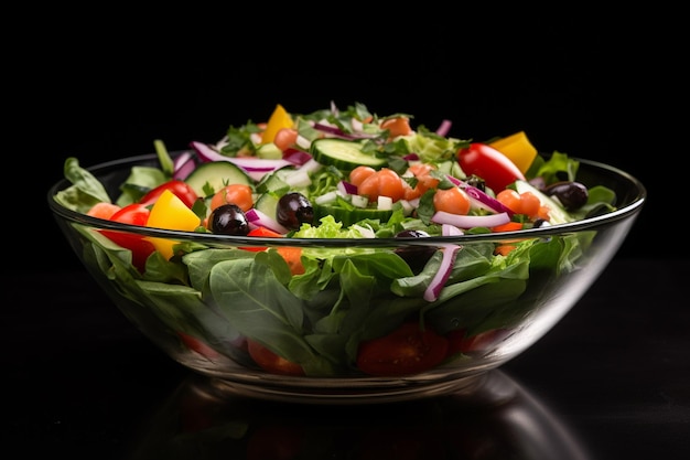 Deliciosa salada de feijão em alta vista