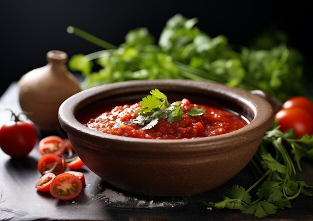 Deliciosa salsa mexicana con verduras y verduras Comida tradicional de la cocina mexicana