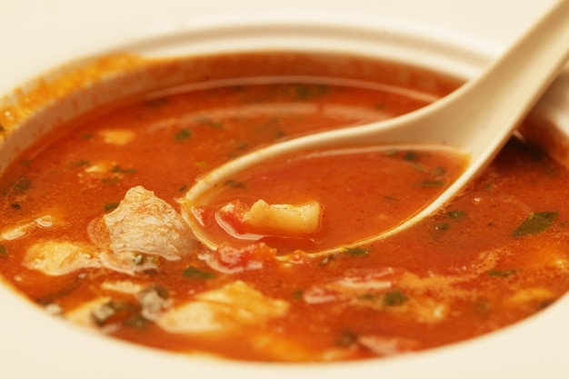 Deliciosa sopa de ensopado de vitela com carne e vegetais