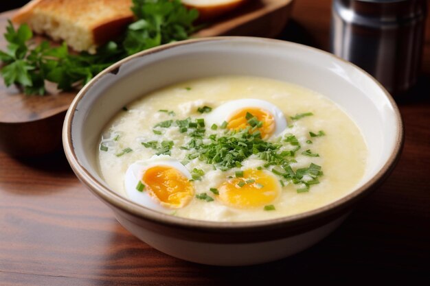 Deliciosa sopa de farinha azeda polonesa para o pequeno-almoço de Páscoa urek