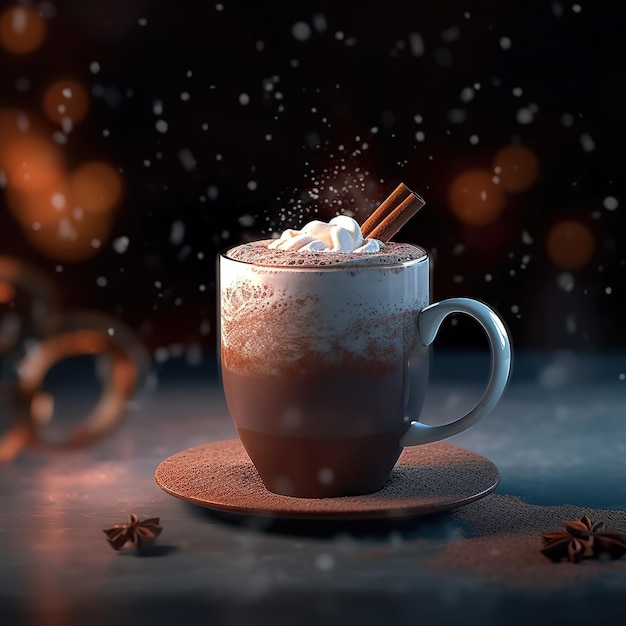 Una deliciosa taza de chocolate caliente